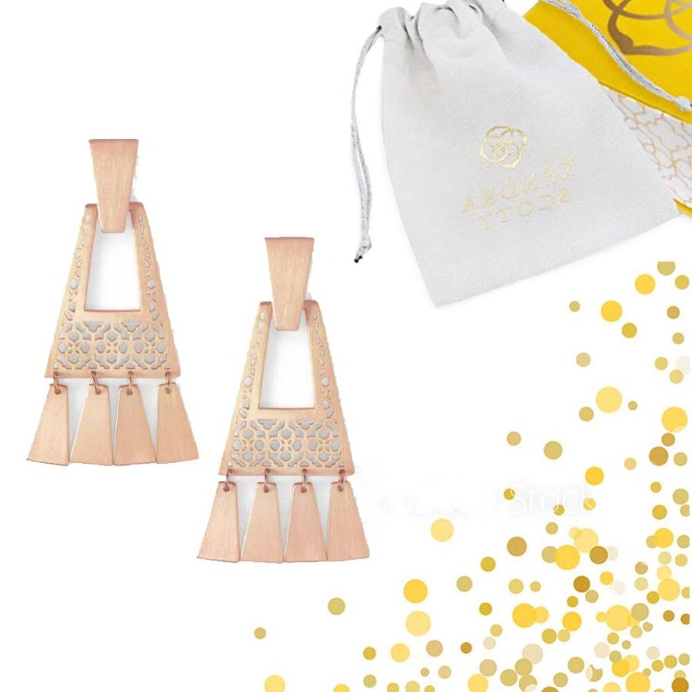 Kendra Scott Rose Gold Kase Fringe Earrings